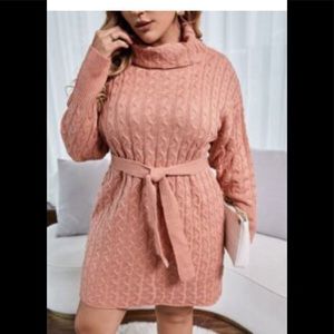 Pink cable knit sweater